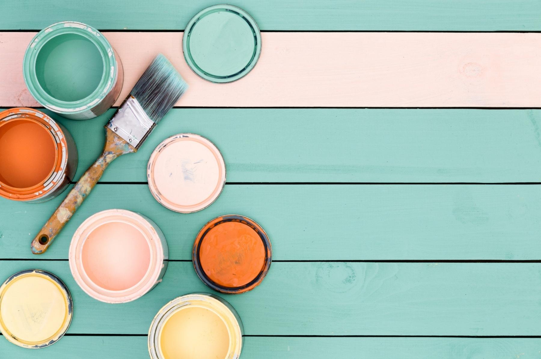 top down on paint pots for diy