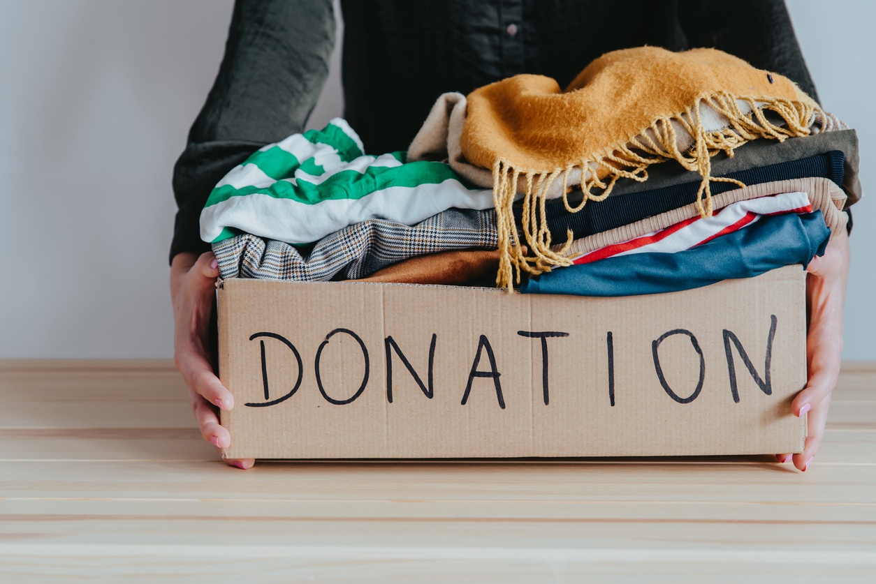 Donation box of clothes