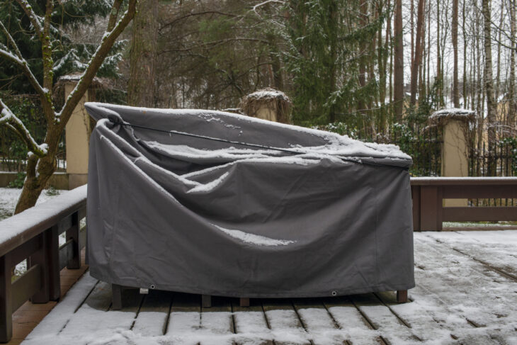 Winter furniture covered up